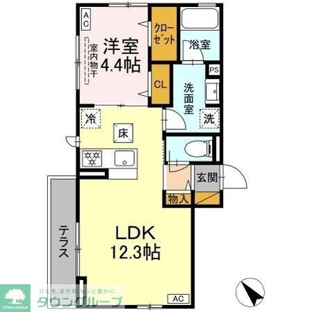 アップルベリーフィールズの物件間取画像